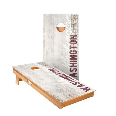 Skip's Garage Washington Vintage Gameday Cornhole Boards - Includes (2) Boards (NO Bags) + (2) Board Hole Lights