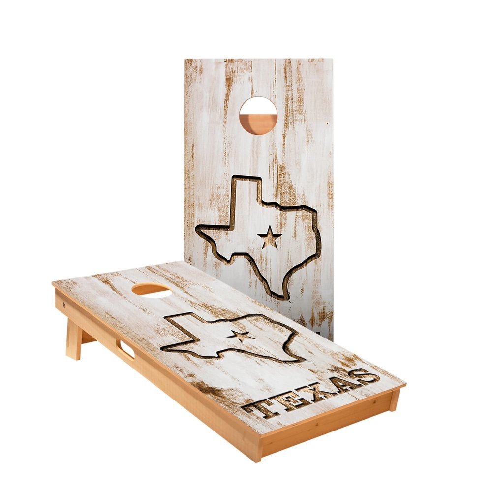 Skip's Garage Hometown of Texas Cornhole Boards - Includes (2) Boards (NO Bags) + (1) Case & (2) Hole Lights