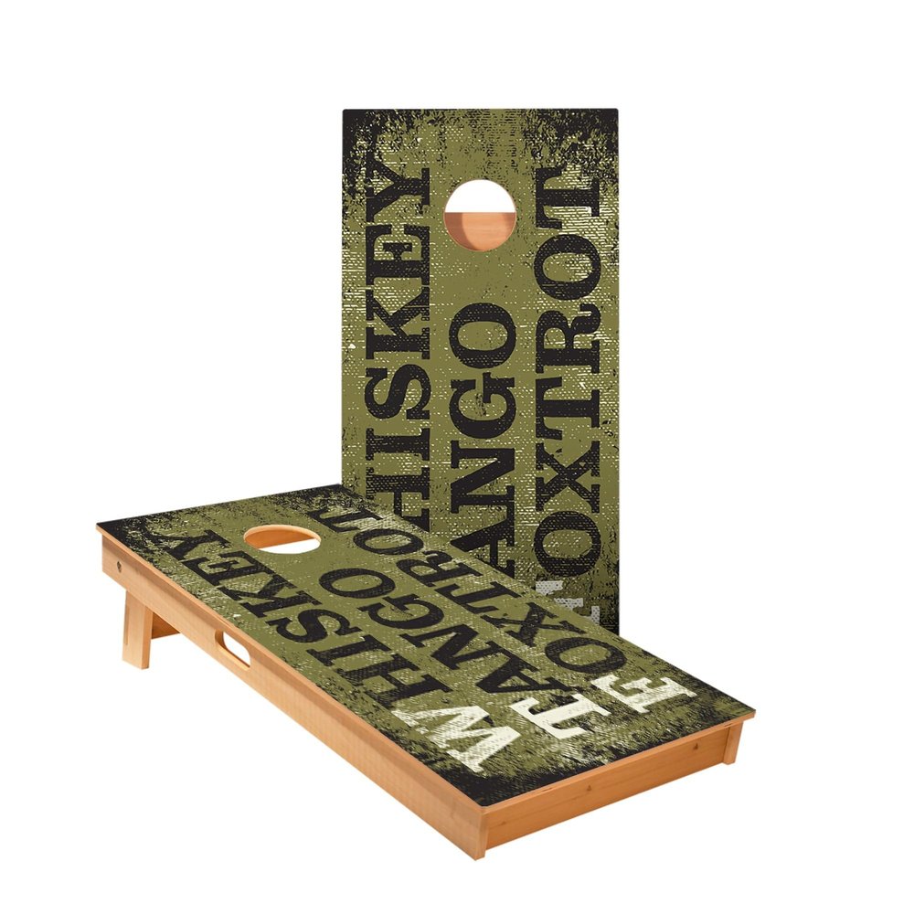 Skip's Garage Whiskey Tango Foxtrot Cornhole Boards - Includes (2) Boards (NO Bags) + NO Additional Accessories