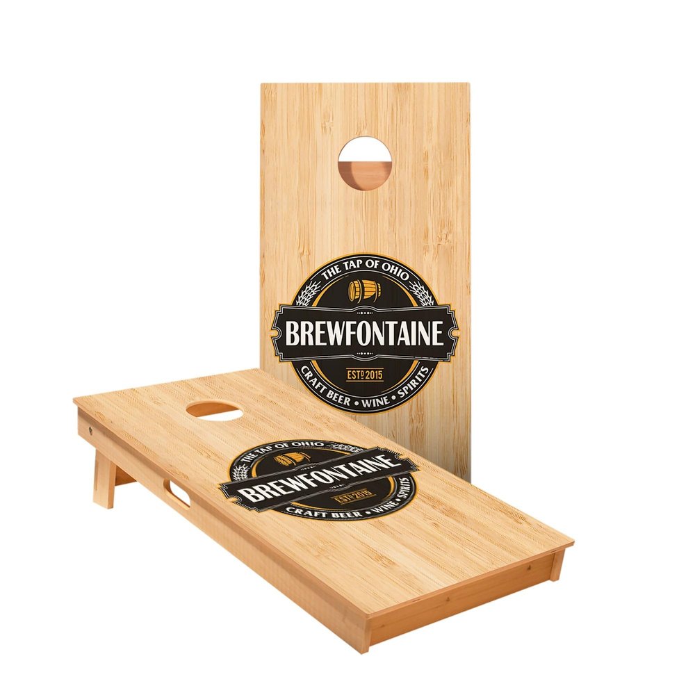 Skip's Garage Brewfontaine Cornhole Boards - Includes (2) Boards (NO Bags) + (1) Black Carrying Case