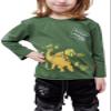 AVIATSIYA HALYCHYNY Kid's Long Sleeve T-Shirts Stegosaurus Cotton Shirt (as1, Age, 4_Years, 6_Years) Green view 1