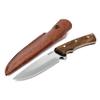 OHIY Handmade Bushcraft Knife with 4-1/2" Stainless 4116 German Steel Blade, Genuine Leather Sheath, Full Tang Walnut Handle view 2