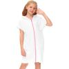 Kid's Zip Up Terrys Hooded Coverups Swim Beach Cover Up Cotton Summer Short Sleeve Bathing Suit (White, 8-9 Years) view 4