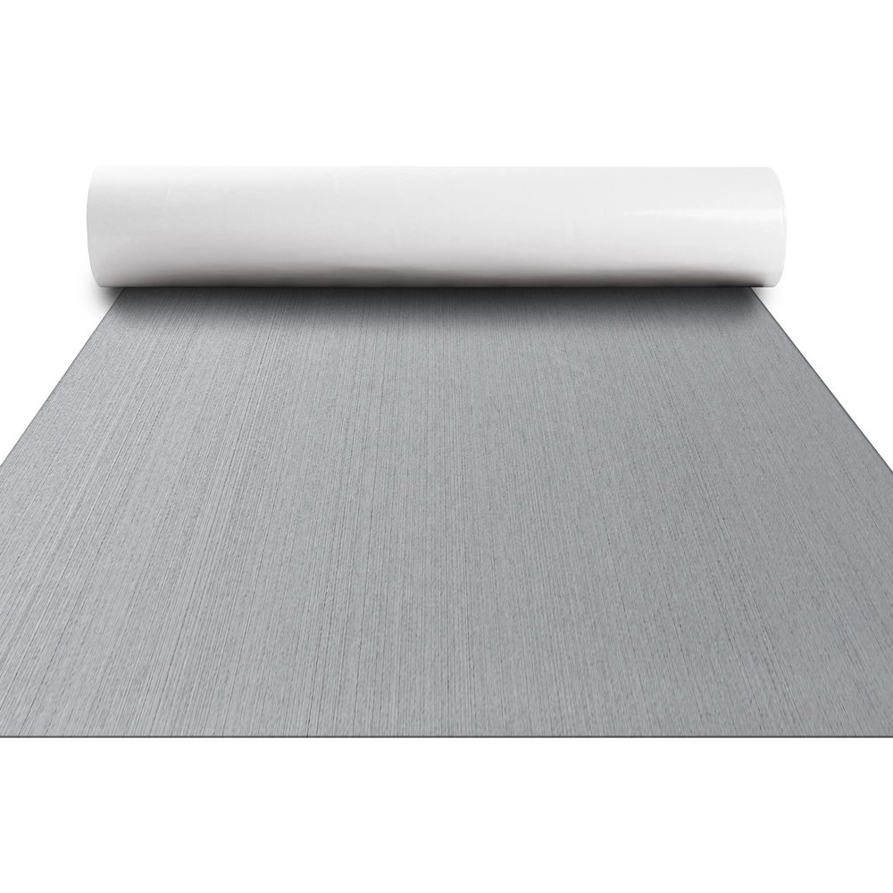 FOCEAN Boat Flooring EVA Foam Boat Decking Marine Flooring Brushed Texture Marine Mats for Boats Yacht Kayak RV 94.5"x15.7", Grey+Black Back
