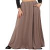 noflik Women's Boho Elastic High Waisted Flowy Long Maxi Skirts with Pockets (Mocha, M) view 1
