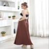 noflik Women's Boho Elastic High Waisted Flowy Long Maxi Skirts with Pockets (Chocolate, S) view 4