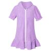 Girls Hooded Zip Terrys Coverups Swim Beach Cover Up Cotton Summer Short Sleeve Bathing Suit Toddler (Purple, 4-5 Years) view 1