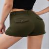 CRTGW Shorts for Women Roll Hem Slant Pocket Shorts (Size : Medium) view 2