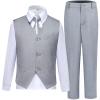 Laimi Duo Boys Suits Slim Fit Toddler Kids Light Grey Suits for Boys Dress Vest Pants Set First Communion Graduation Outfits Size 2T view 1