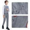 Laimi Duo Boys Suits Slim Fit Toddler Kids Light Grey Suits for Boys Dress Vest Pants Set First Communion Graduation Outfits Size 2T view 3