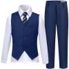 Laimi Duo Boy Suits Slim Fit Navy Blue Suits for Boys Vest Pants Set Toddler Kids Wedding Christmas Outfits Size 4 view 1