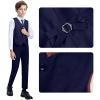 Laimi Duo Boy Suits Slim Fit Navy Blue Suits for Boys Vest Pants Set Toddler Kids Wedding Christmas Outfits Size 4 view 3