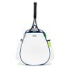 Ame & Lulu Game On Tennis Backpack - Contains Padded & Adjustable Straps - Two Exterior Water Bottle Pockets - White/Navy/Green view 1