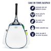 Ame & Lulu Game On Tennis Backpack - Contains Padded & Adjustable Straps - Two Exterior Water Bottle Pockets - White/Navy/Green view 3