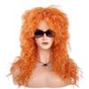 MEIRIYFA 80s Rocker Punk Wig Long Curly Wig for Men and Women Retro Mullet Wigs for Halloween Costume Cosplay Party (Orange) view 1