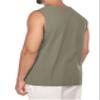 Maiyifu-GJ Men's Casual Cotton Linen Tank Top Sleeveless Lace Up Beach Hippie Tee Fashion V Neck Baggy T Shirt (Camel,US SIZE L Asia XL) view 3