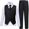 Boys Suit Tuxedo Set Dress Vest Pants Set Kids Black Suits for Boys Ring Bearer Wedding Outfits Size 2T view 1