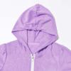 Girls Hooded Zip Terrys Coverups Swim Beach Cover Up Cotton Summer Short Sleeve Bathing Suit (Purple, 10-11 Years) view 3