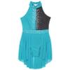 LiiYii Kids Girls Modern Contemporary Ballet Leotard Dress Lyrical Latin Dance Costume Ballerina Dancewear Green&Black 16 Years view 4