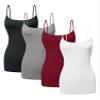 Sugar Sunday 4 Pack Long Cotton Camisole Spaghetti Strap Tank Top for Women Basic Cami Tops Womens Undershirts Multicolor-02 XX-Large view 1