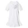 Girls Hooded Zip Terrys Coverups Swim Beach Cover Up Cotton Summer Short Sleeve Bathing Suit Toddler (White, 4-5 Years) view 2