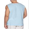 Maiyifu-GJ Men's Casual Cotton Linen Tank Top Sleeveless Lace Up Beach Hippie Tee Fashion V Neck Baggy T Shirt (Light Blue 2,US Size S Asia M) view 3