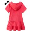 Little Girls Swim Cover Up Kids Swimsuit Coverup Zip Up Beach Bathing Suit Hooded Bathrobe Toddler (Hot Pink, 4-5 Years) view 2