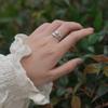 CHIC & ARTSY Sterling Silver Acorn & Oak Leaf Ring - Adjustable, Dainty Finger Ring for Women view 3