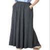 noflik Women's Boho Elastic High Waisted Flowy Long Maxi Skirts with Pockets (2T Charcoal, M) view 1