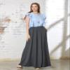 noflik Women's Boho Elastic High Waisted Flowy Long Maxi Skirts with Pockets (2T Charcoal, M) view 2