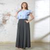 noflik Women's Boho Elastic High Waisted Flowy Long Maxi Skirts with Pockets (2T Charcoal, M) view 3