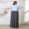 noflik Women's Boho Elastic High Waisted Flowy Long Maxi Skirts with Pockets (2T Charcoal, M) view 4