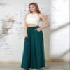 noflik Women's Boho Elastic High Waisted Flowy Long Maxi Skirts with Pockets (Ash Hunter, XL) view 3