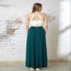 noflik Women's Boho Elastic High Waisted Flowy Long Maxi Skirts with Pockets (Ash Hunter, XL) view 4