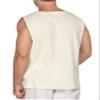 Maiyifu-GJ Men's Casual Cotton Linen Tank Top Sleeveless Lace Up Beach Hippie Tee Fashion V Neck Baggy T Shirt (Apricot,US SIZE S Asia M) view 3