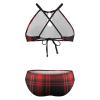 SEPTYK Christmas Tartan Check Scottish Print Women Sexy Bikini 2 PC Plus Size Swimsuits Hollow Out High Neck Bathing Suit 2XL view 4