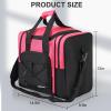 DAFISKY Bowling Ball Bag for Single Ball - Bowling Bag Tote for 1 Ball and Shoes with Padded Holder, 2 Pockets Fits Men & Women bowling Shoes Up To Mens Size 14, PINK view 2