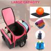 DAFISKY Bowling Ball Bag for Single Ball - Bowling Bag Tote for 1 Ball and Shoes with Padded Holder, 2 Pockets Fits Men & Women bowling Shoes Up To Mens Size 14, PINK view 3