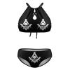 SEPTYK Cool Skull Freemason Logo Pattern Women Sexy Bikini 2 PC Plus Size Swimsuits Hollow Out High Neck Bathing Suit 4XL view 3