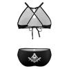 SEPTYK Cool Skull Freemason Logo Pattern Women Sexy Bikini 2 PC Plus Size Swimsuits Hollow Out High Neck Bathing Suit 4XL view 4