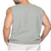 Maiyifu-GJ Men's Casual Cotton Linen Tank Top Sleeveless Lace Up Beach Hippie Tee Fashion V Neck Baggy T Shirt (Light Gray 1,US Size XS Asia S) view 3
