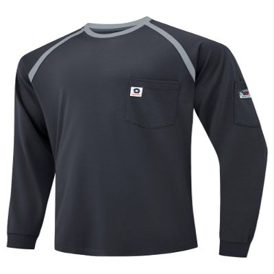 VANDISI FR Shirts for Men 100% Cotton 5.5oz Lightweight NFPA2112/CAT2 Flame Resistant Shirts for Men Long Sleeve Multi-Pockets Black
