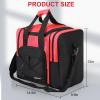 DAFISKY Bowling Ball Bag for Single Ball - Bowling Bag Tote for 1 Ball and Shoes with Padded Holder, 2 Pockets Fits Men & Women bowling Shoes Up To Mens Size 14, Red view 2