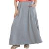 noflik Women's Boho Elastic High Waisted Flowy Long Maxi Skirts with Pockets (H.Grey, XXL) view 1