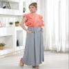 noflik Women's Boho Elastic High Waisted Flowy Long Maxi Skirts with Pockets (H.Grey, XXL) view 3