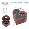 BENECREAT Heart Wood Ring Box with Clear Window, Walnut Wooden Presentation Jewelry Box for Wedding Proposal Mother's Day, 2.3x2.1x1.5inch view 2