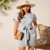 2023 Women's Dresses Striped Batwing Sleeve Belted Dress Women's Dresses (Color : Multicolor, Size : X-Large) view 1