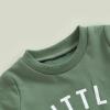 YINGISFITM Baby Boy Clothes Toddler Summer Letter Short Sleeve T Shirts Top Boy Shorts Cute Outfit Infant 2Pcs Set (Little dude army green,0-6 Months) view 4