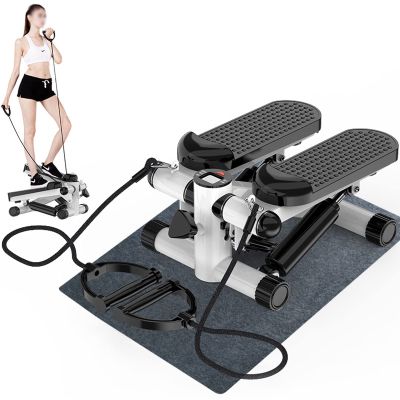 HUHJYUGE Stepper for Exercise, Mini Stepper for Home, Portable Stair Stepper, Vertical Climber Exercise Machine, with LCD Monitor and Resistance Bands,120kg Weight Capacity (A)