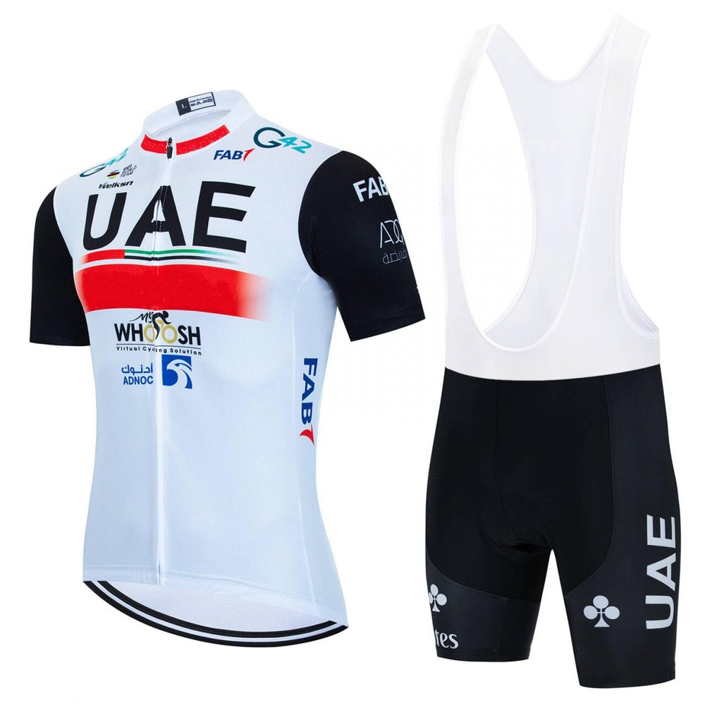 2023 Pro Team UAE Cycling Jersey Set For Men,Breathable MTB Bike Shirt Bib Short Kits GEL Paddad (4XL)